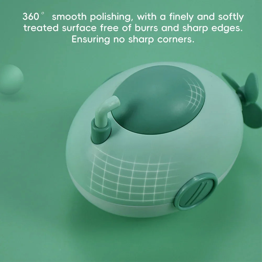 Baby takes a bath and plays in the water, Submarine, winding up animal chain, playing in the bathroom, children's toys