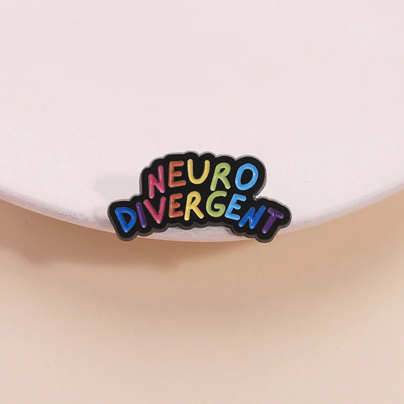 Autism Awareness ADHD Mental Health Enamel Pin Rainbow Neurodivergent Brooch Lapel Backpack Badge Jewelry Gift for Friends