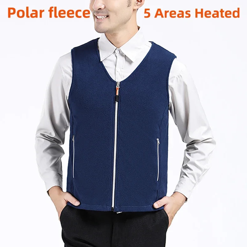 2024 Winter Mens Thermal Clothing Electrical Cotton Heated Vests USB Heating Down Jacket Warm Sleeveless Women Fishing Hunting