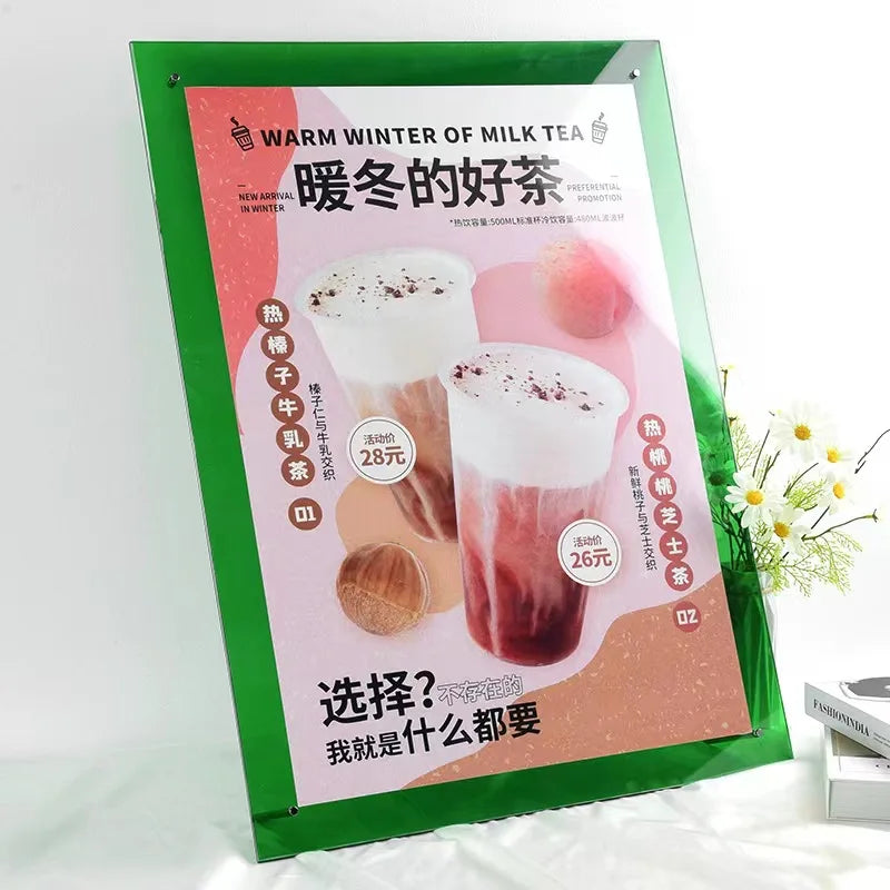 Acrylic Picture Frames,Color Desk Picture Frames with Stand,Modern Frameless Floating Frame for Desktop Display Gift Home Office