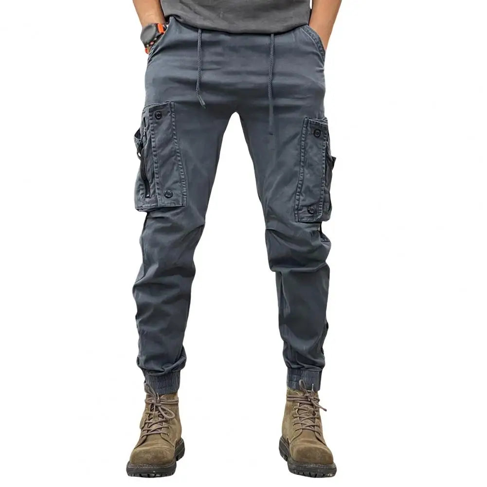 Cargo Pants for Mens Elastic Casual Trousers Zipper Multi Pocket Joggers Male Trousers Work Pants Jogging Pants
