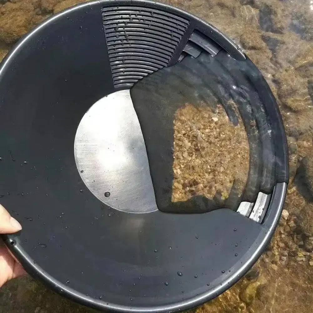 Gold Pan Hand Cranks High Efficiency Enhances Durability Gold Panning Pans 35cm for Hobbyists Archaeologists For Metal Detector