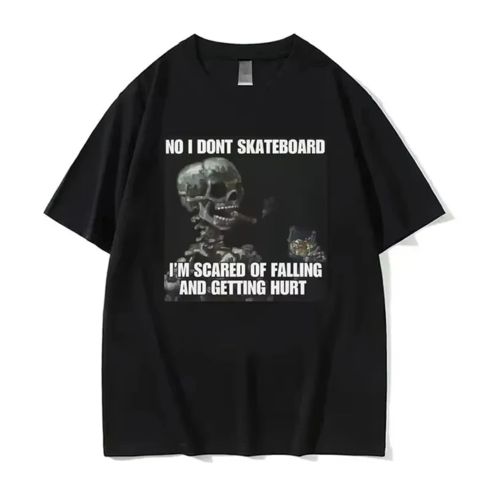 Autistic Funny Skeleton T Shirt Women Men Autism Edgy Skeleton Meme T-shirt Casual Short Sleeve Tshirt Oversize Casual T-shirt