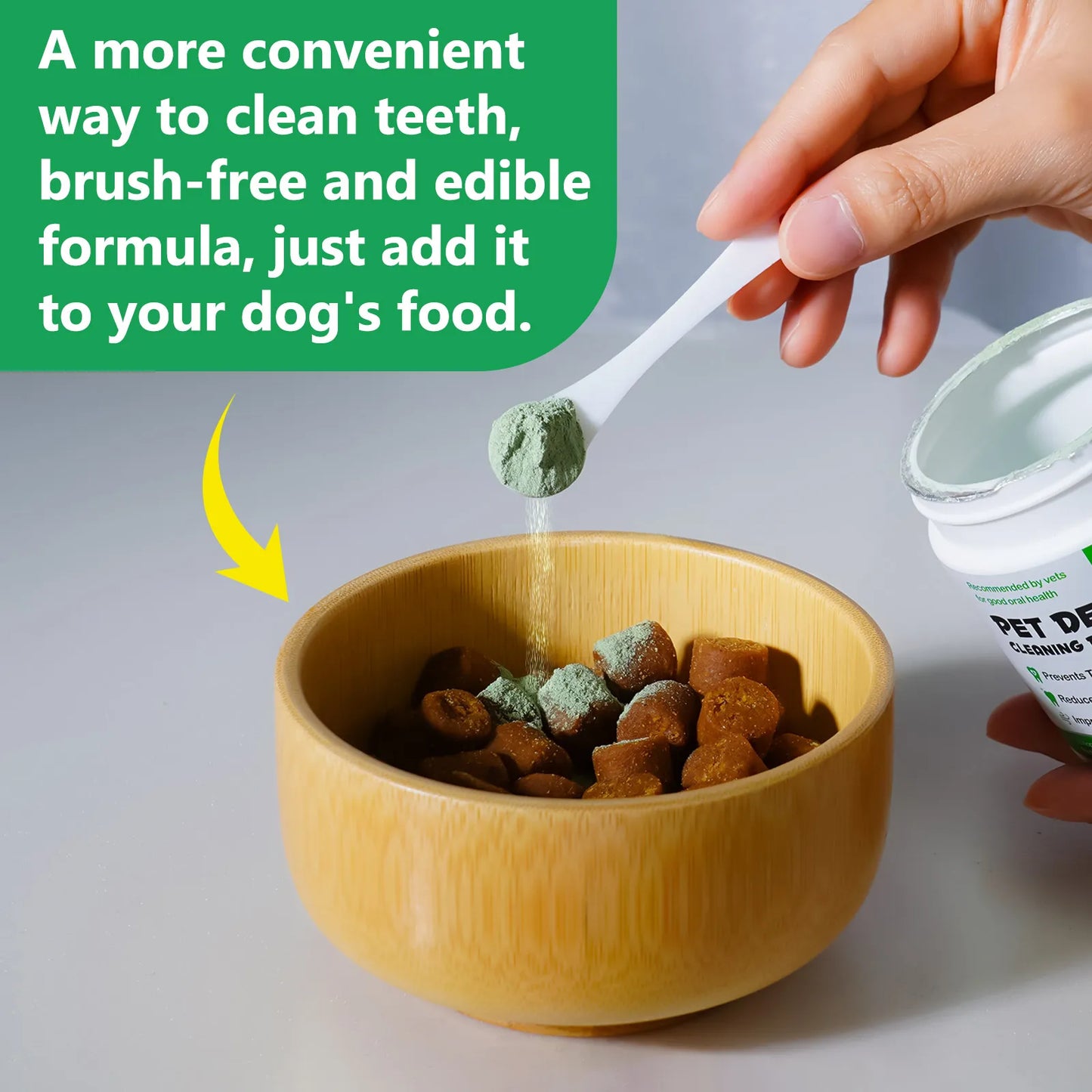 Pets Dental Clean Powder Recommended by vets for good oral health Reduces Plaque Prevents Tartar Improves Breath with Probiotics