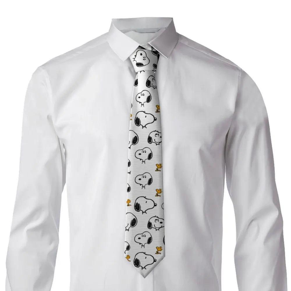 Snoopys & Woodstock Smile Giggle Laugh Neckties Silk 8 cm Neck Tie for Mens Shirt Accessories Cravat Wedding Accessories Office