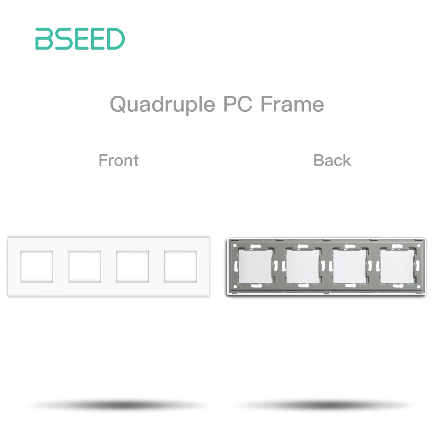 BSEED Only Plastic Frame Panel Single Double Frames Wall Socket Triple Four Frames DIY Part with Metal Frames White Black Golden