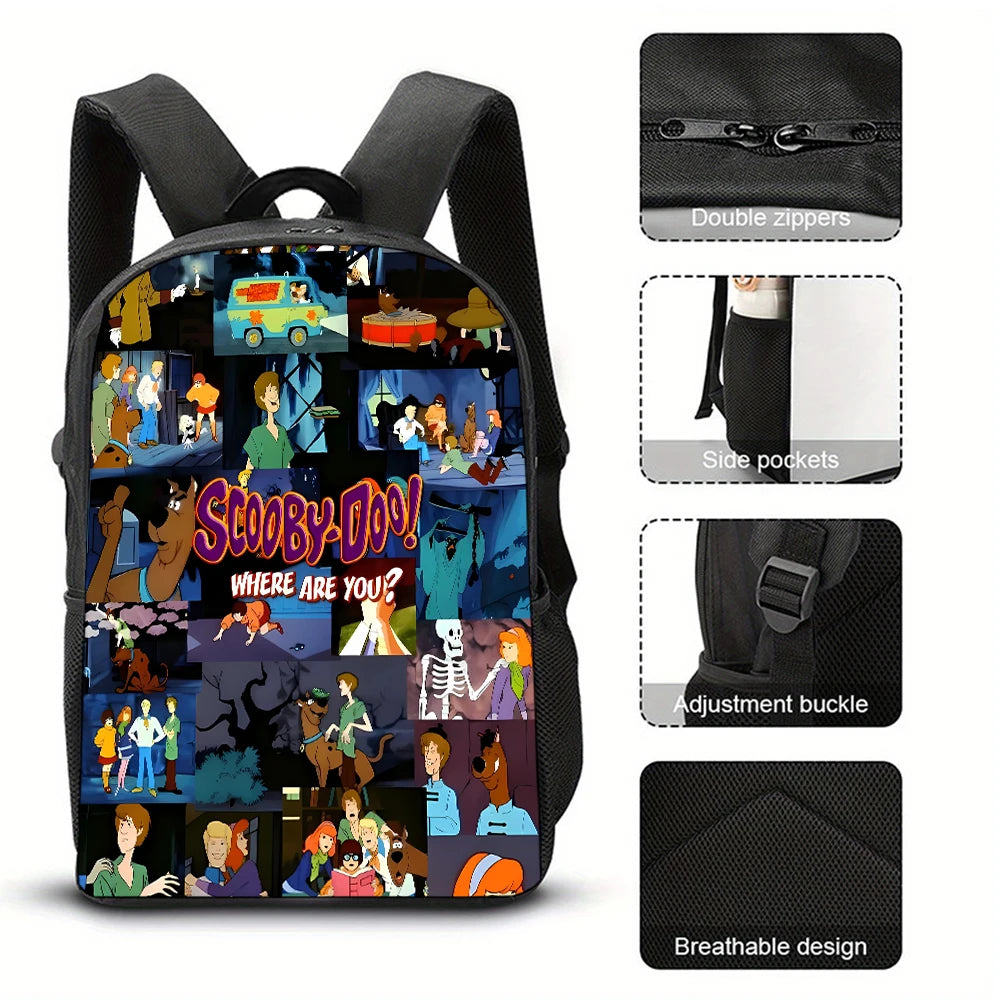 Cartoon Scoobys Doo School Bags for Boys Girls Child Scooby-Doo School Bag16 Inch Light Weight & Durable Kids Mochila Backpack