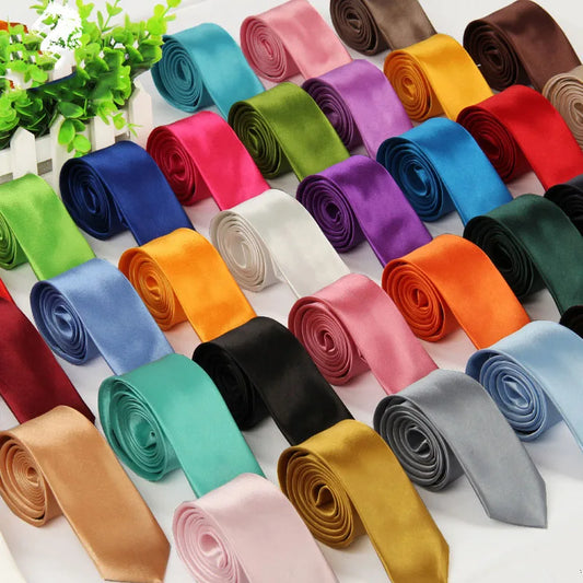 5cm Men tie silk polyester necktie classic formal solid plain pink black sage wedding party gift Slim Skinny women tie  cravatte