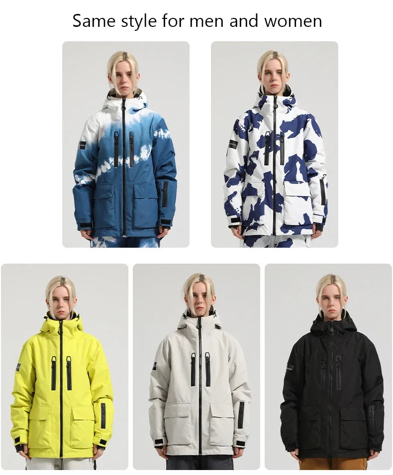 Winter New Skiing Jackets Thickened Warm Winter Clothes Outdoor Sport Waterproof Jackets Loose Couple Snow Coats Snowboard Tops