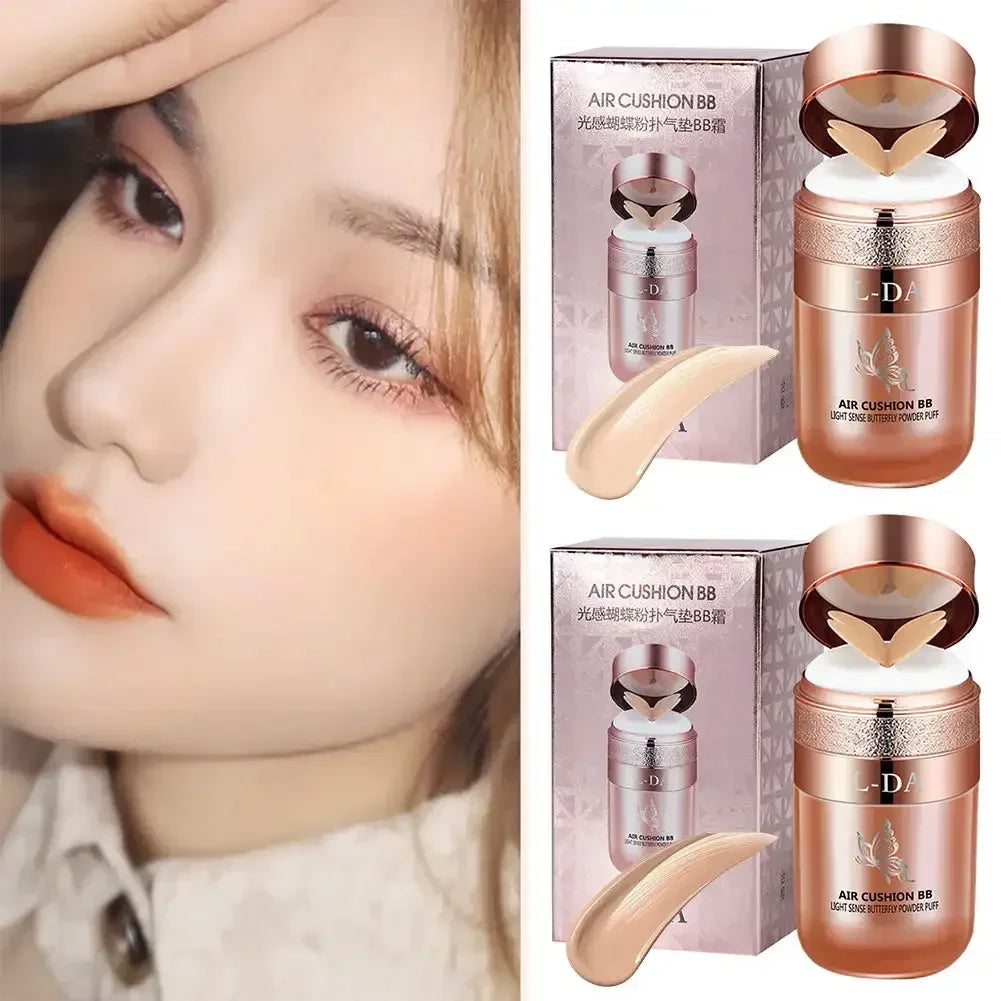 Butterfly Air Cushion BB Cream Lasting Powder Puff Hydrating Moisturizing Foundation Isolation Concealer Waterproof Makeup