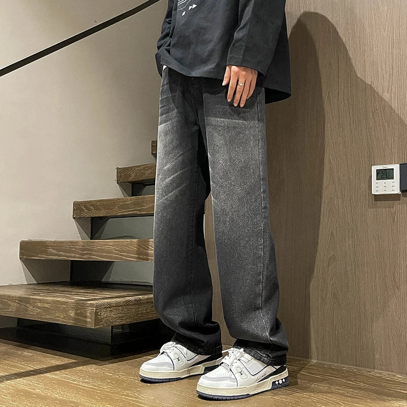 Trousers Male Men's Pants New in Pants Denim Trendy Loose Straight High Street American Trousers Sex Products Y2k Sport Clothing