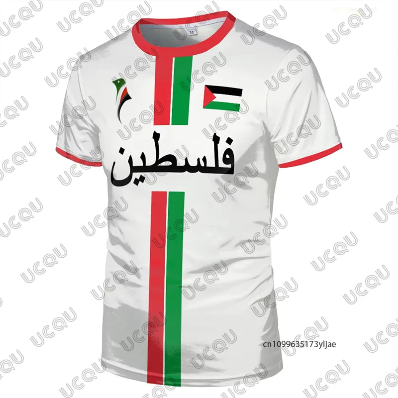 Palestine Football Jersey Men Women Sports Tshirt Soccer Uniforms Summer Casual Palestinian Flag Graphic Oversize Kids/Adult Top