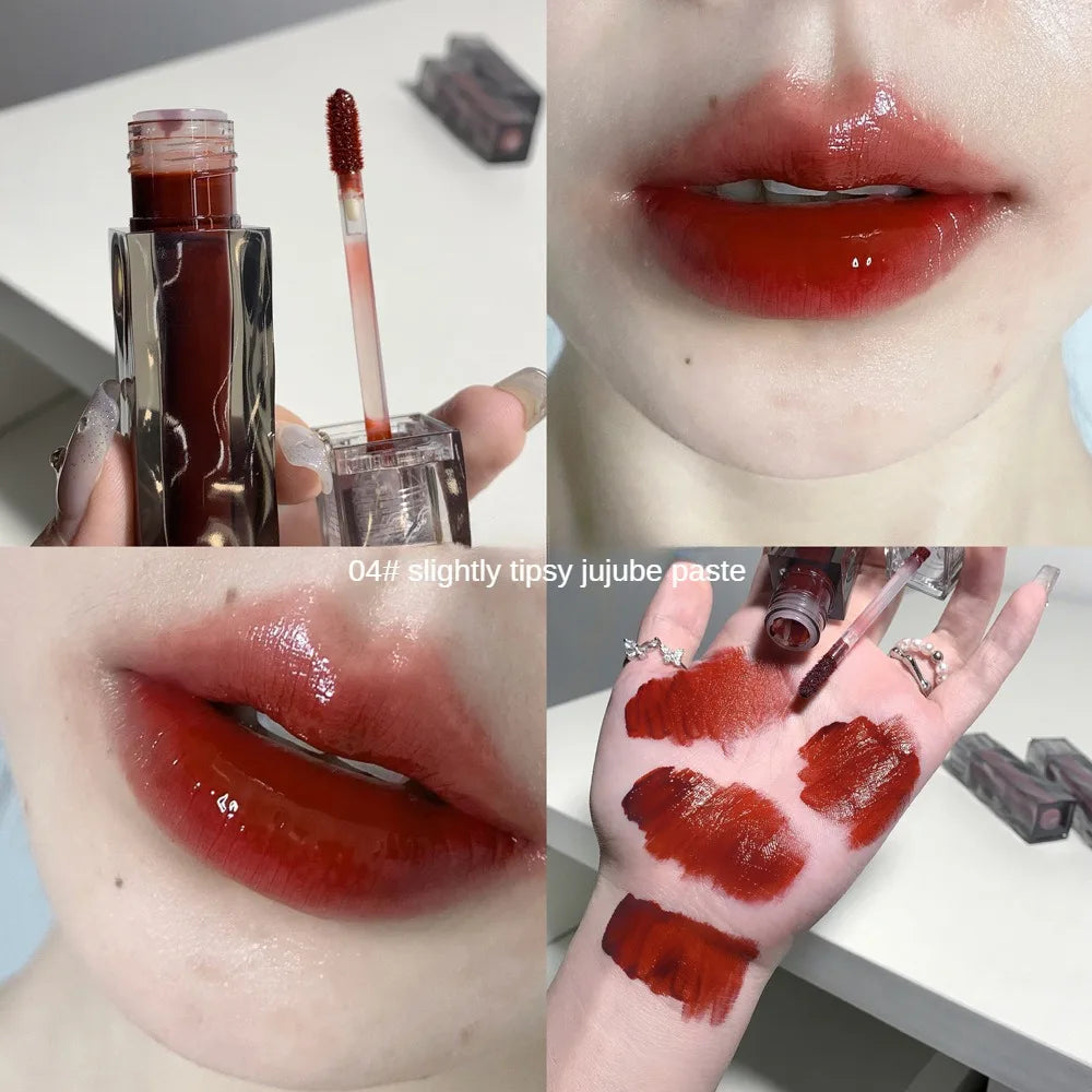Moisturizing Mirror Lip Glaze Waterproof Sweatproof Long Lasting Lip Gloss Non-stick Cup Easy To Apply Liquid Lipstick Cosmetics