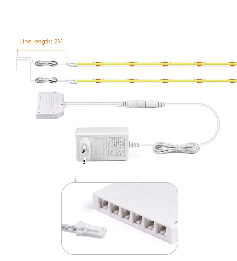12V COB LED Strips Tape DIY Smart Closet Wardrobe Under Cabinet Light Ribbon With Tuya Smart Life WIFI Control LED Light Switch