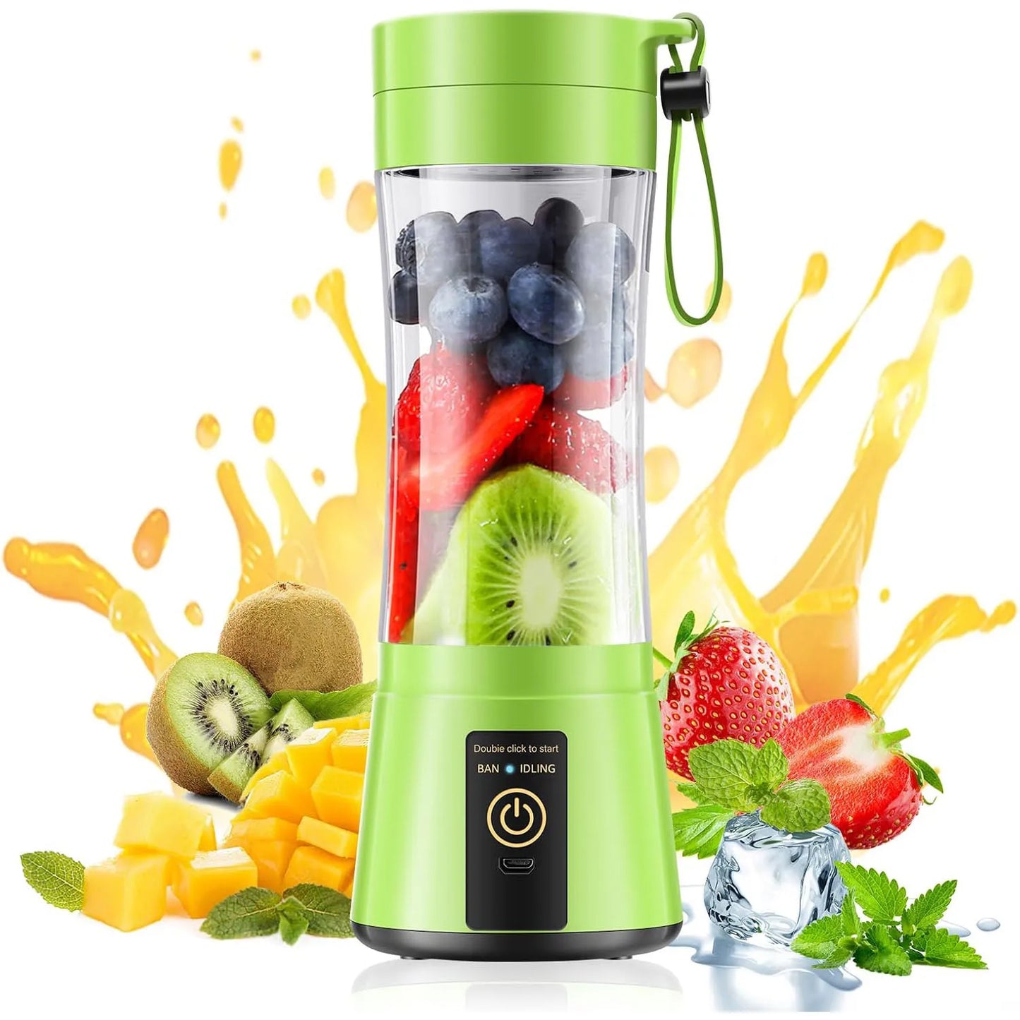 New Mini Portable Blender Bottle USB 6 Blades Fruit Fresh Juicer Smoothies Mixer Machine Crusher Food Processor for Kitchen