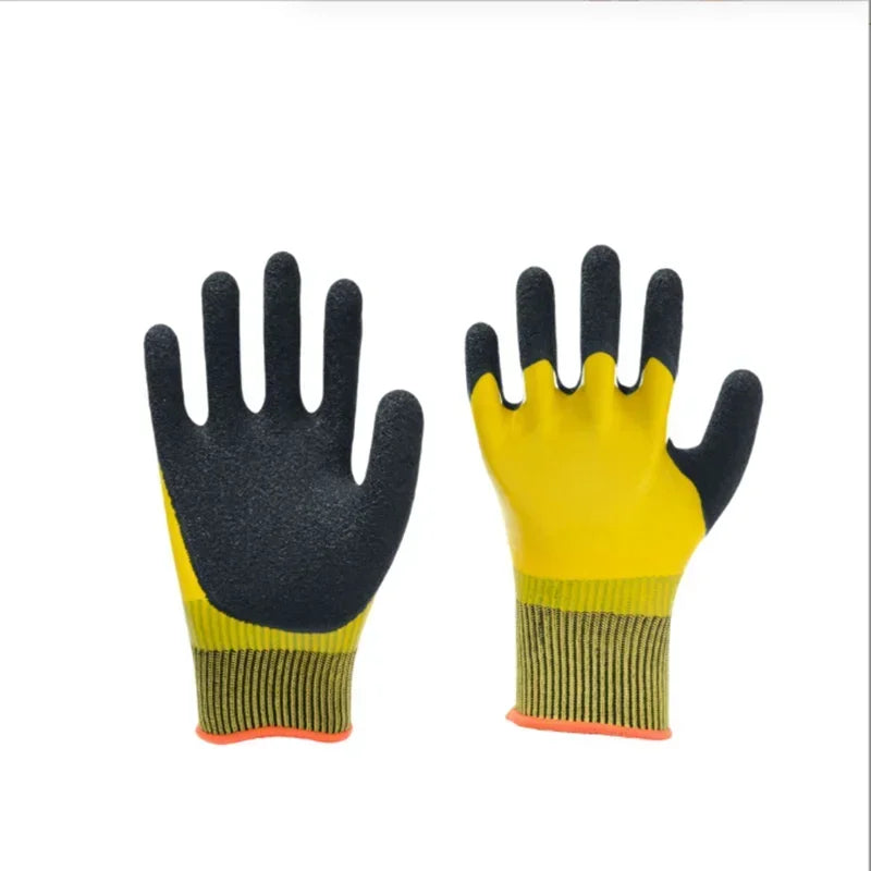The Labor Protection Wear-resistant and Warm Gloves Are Double-layer Impregnated with Rubber Waterproof Anti-slip and Practical