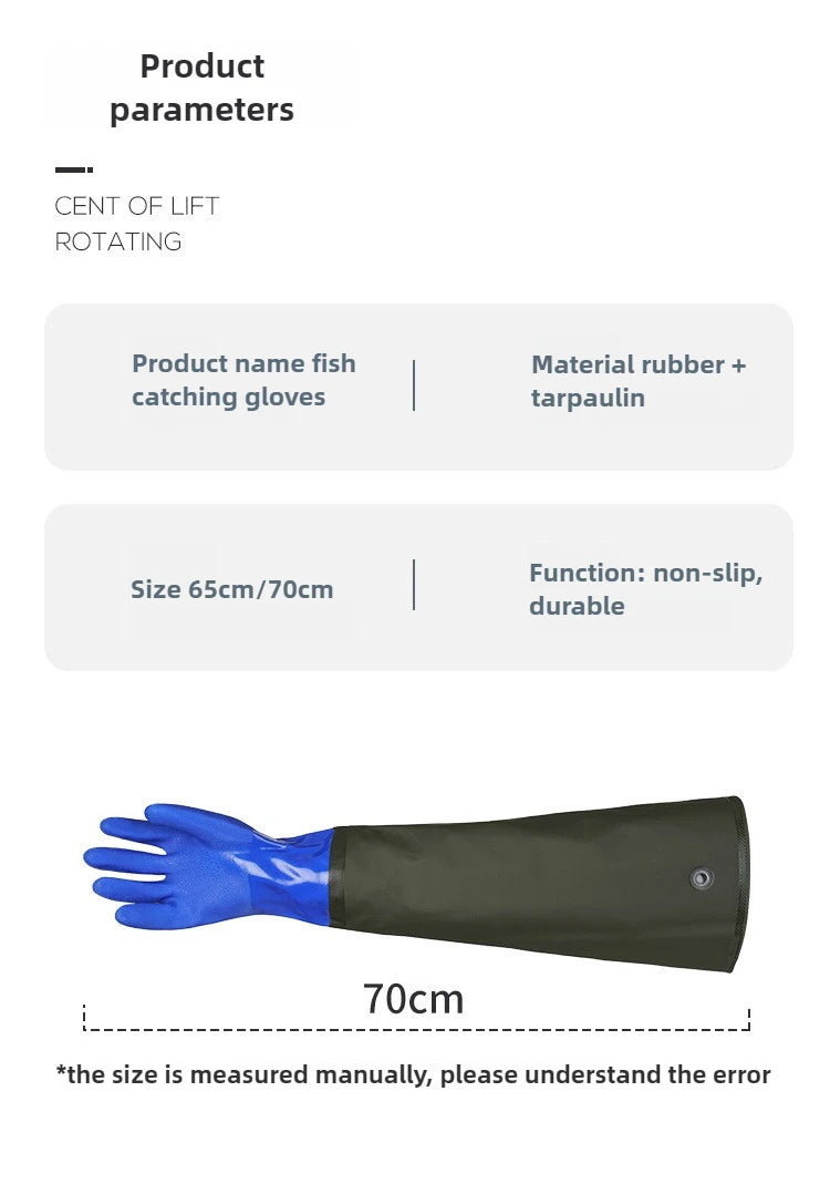 Warm fishing gloves, dishwashing, car washing, lengthened, non-slip, wear-resistant, waterproof, labor protection gloves