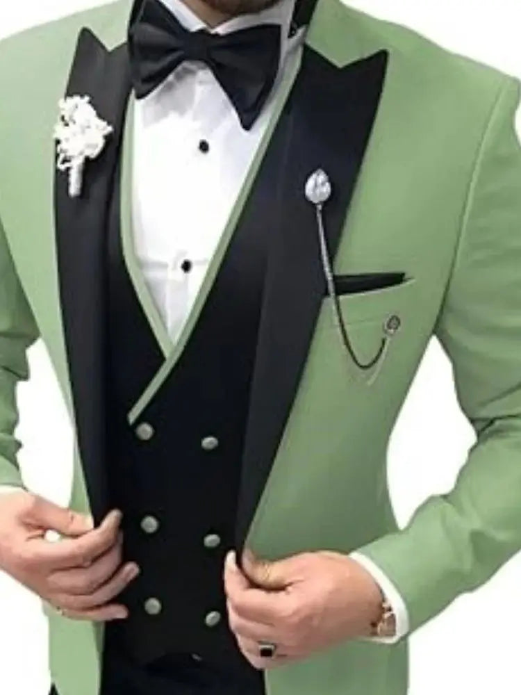 Elegant Suits For Men Wedding 3 Pieces Jackets Vest Pants Blazers Outfit Groom's Classic Full 2025 Formal Costume