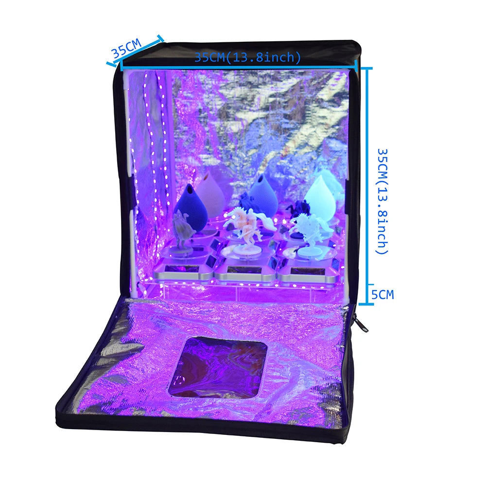 FUNGDO UV Resin Curing Box DIY Curing Enclosure 405nm UV Light Cabinet  with Solar Turntable for Curing LCD SLA DLP 3D Resin Pro