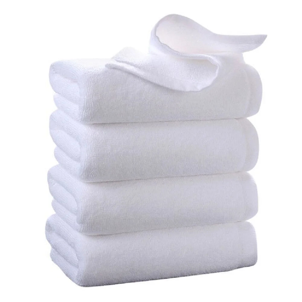 Large Thick Cotton Bath Towel, White Shower Towels, Home Bathroom, Homestay Hotel Adults, 70x180cm