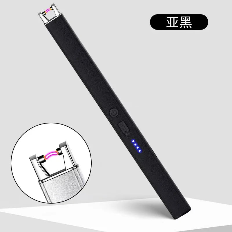 Outdoor Barbecue USB Arc Lighter Rechargeable Long Kitchen Gas Stove Lighter Windproof Plasma Arc Flameless Lighter