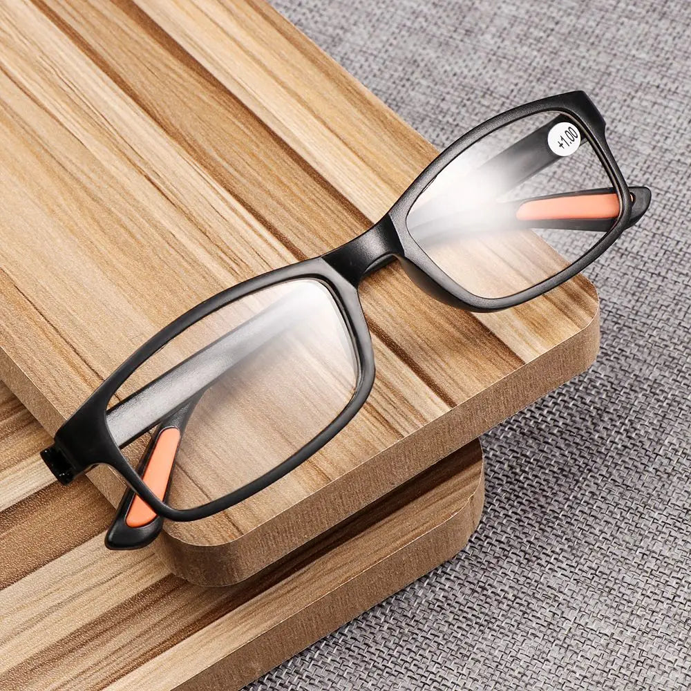 Reading Glasses for Men Women Square Frame Ultra Light Readers Eyeglasses Presbyopia with Diopter +100/+150/+200/+250/+300/+350