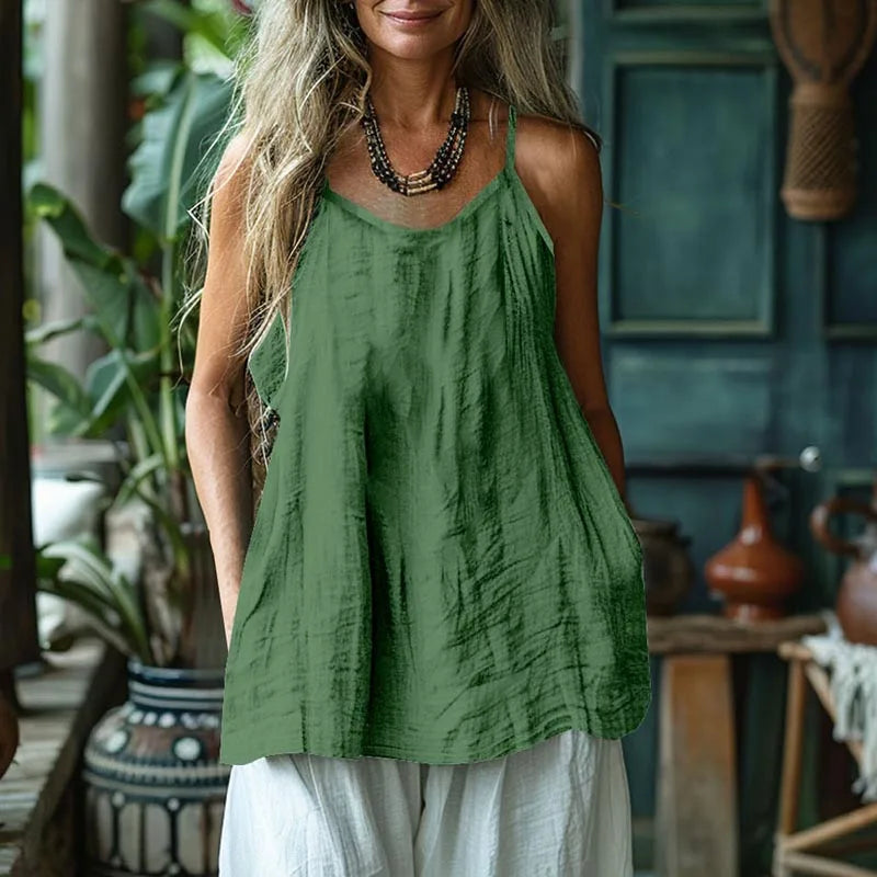 Summer Women Casual T-Shirts Female Tank Top Women Tee Solid Color Sleeveless T-Shirt For Women Cotton Linen Loose Vest