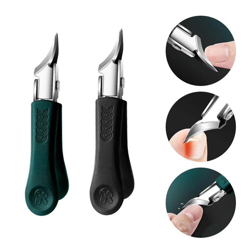 Nail Clipper Pointed Super Slanted Clippers Anti-splash Thick Toenail Pliers Scissors Care Tools