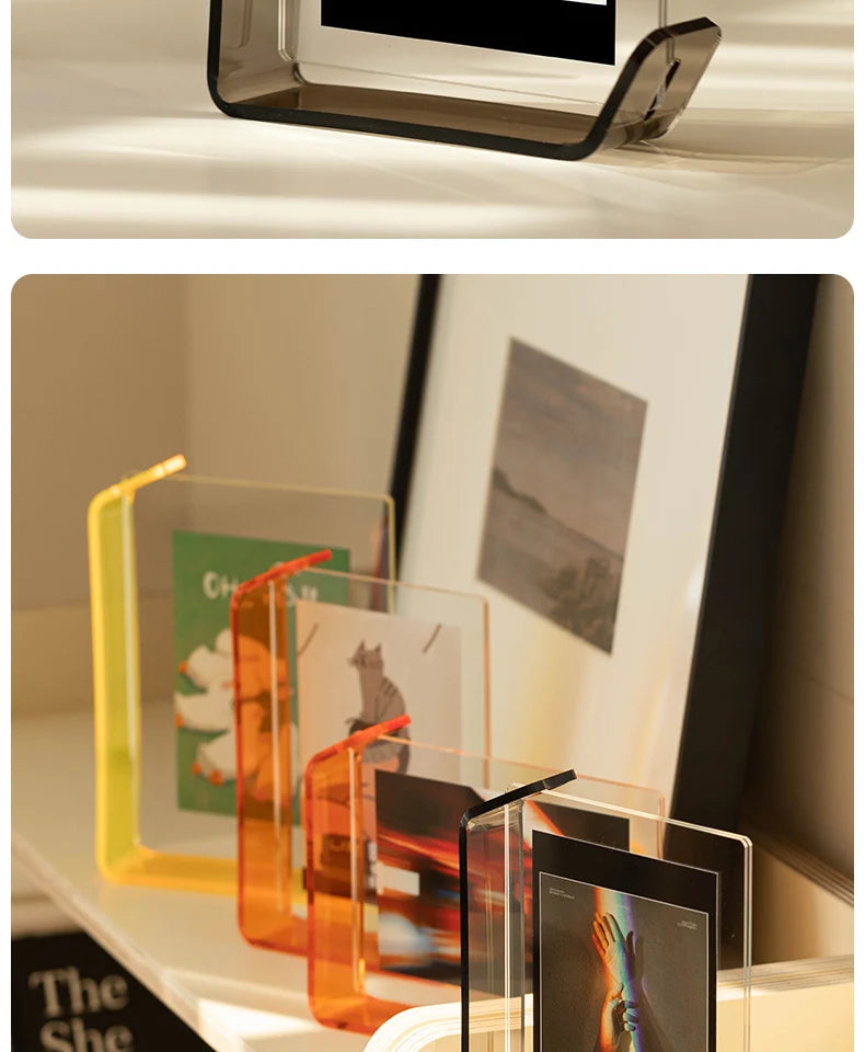 Acrylic Picture Frames Clear Picture Frames Acrylic  Frameless Transparent Cubes Floating Gift for Home Office Desktop Display
