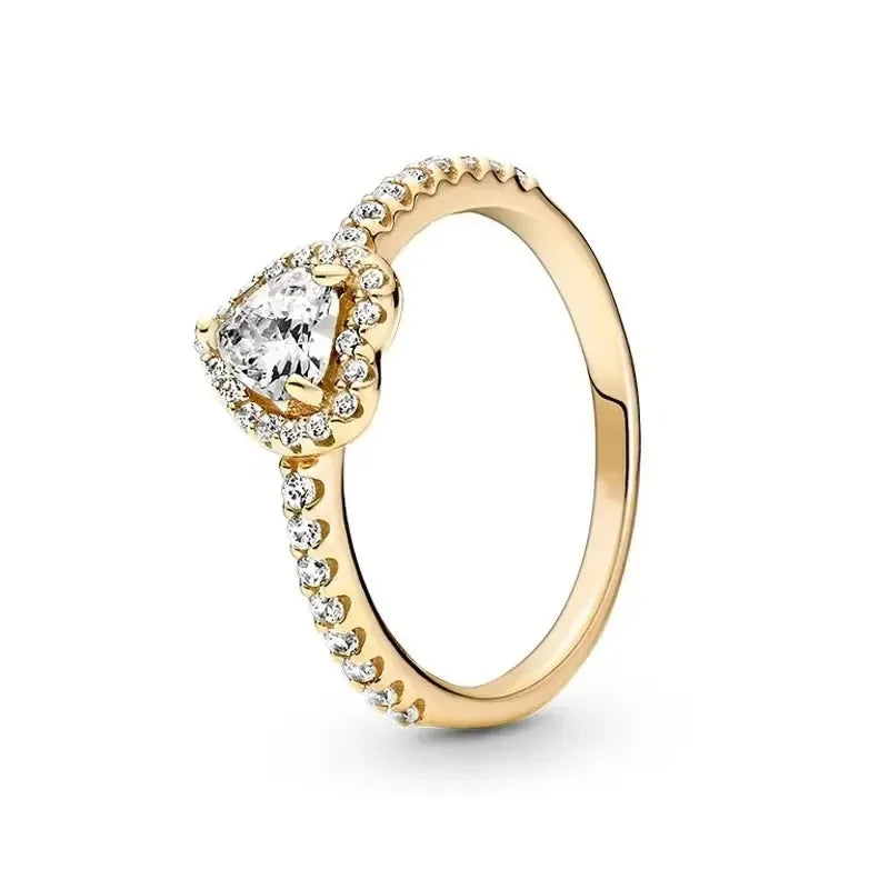 925 Sterling Silver Latest Multiple Colors Sparkling Heart-shaped Ring - Luxurious Exquisite Charm Jewelry Surprise Memorial Gif