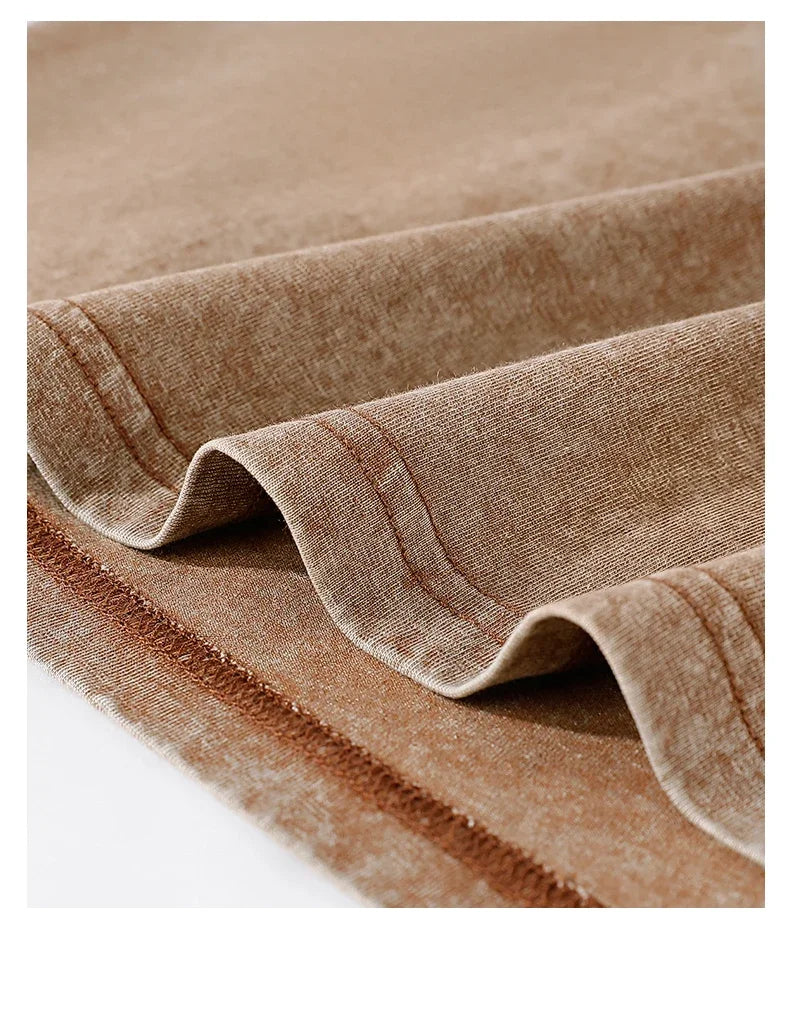 250gsm Men's Washed Vintage T-Shirts Street Hip Hop Retro Punk T Shirt Women Harajuku Casual Cotton Short Sleeve Acid Wash Tops