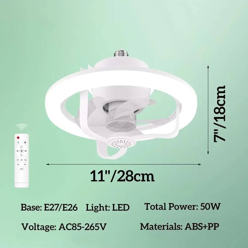 JOYINLED Fan Ceiling Light Fan Light Ceiling Fan with Lamp Remote Control, Quiet, Dimmable 360 Degrees for Living Room Bedroom
