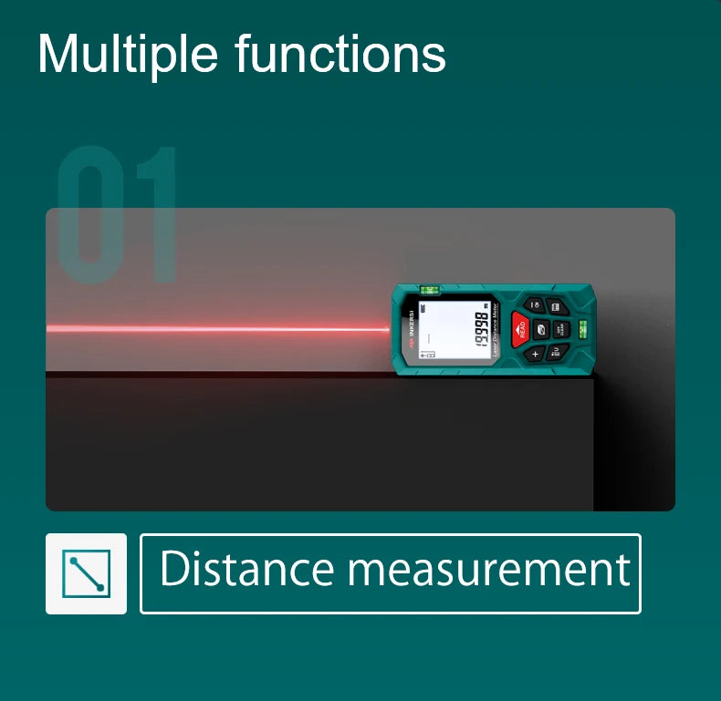 INKERSI Laser Rangefinder Digital Tape Measure 40M/70M/120m High Precision Laser Distance Meter Digital Roulette Range Finder