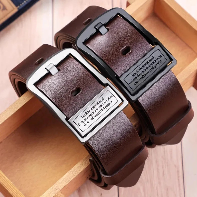 Men's genuine leather business belt - high quality genuine leather suitable for work gatherings formal occasions jeans belt