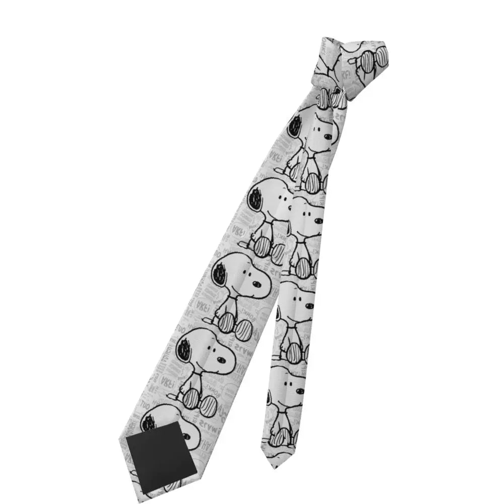 Snoopys & Woodstock Smile Giggle Laugh Neckties Silk 8 cm Neck Tie for Mens Shirt Accessories Cravat Wedding Accessories Office