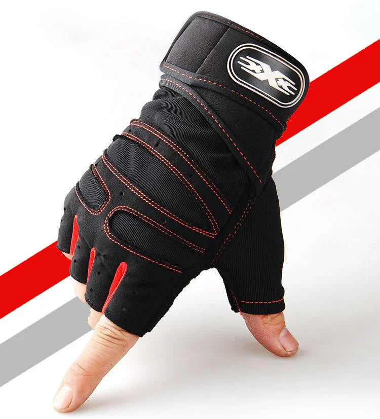 Outdoor Sport Gloves for Men Women Wrist Guard Fitness Gym Cycling Hiking Boxing Exercise Training Workout Long Wrist Fingerless