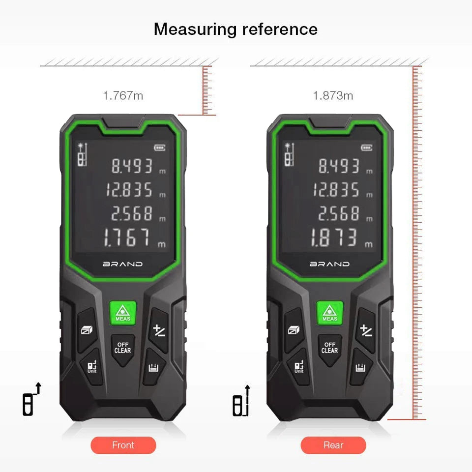 Heipoe 50/70/100/120m green beam laser distance meter with LCD Distance,Area,Volume Measure Tool Laser Range Finder