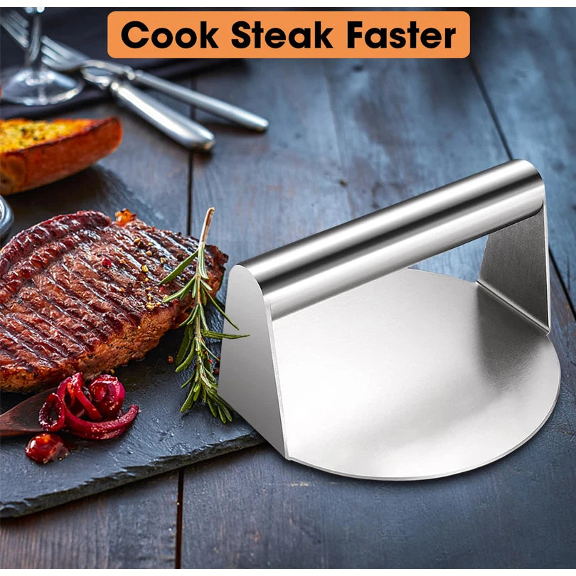 Household Stainless Steel 304 Burger Press, Square and Round Meat Presser, Manual Meat Pressing Tool, Burger Patty Press Plate
