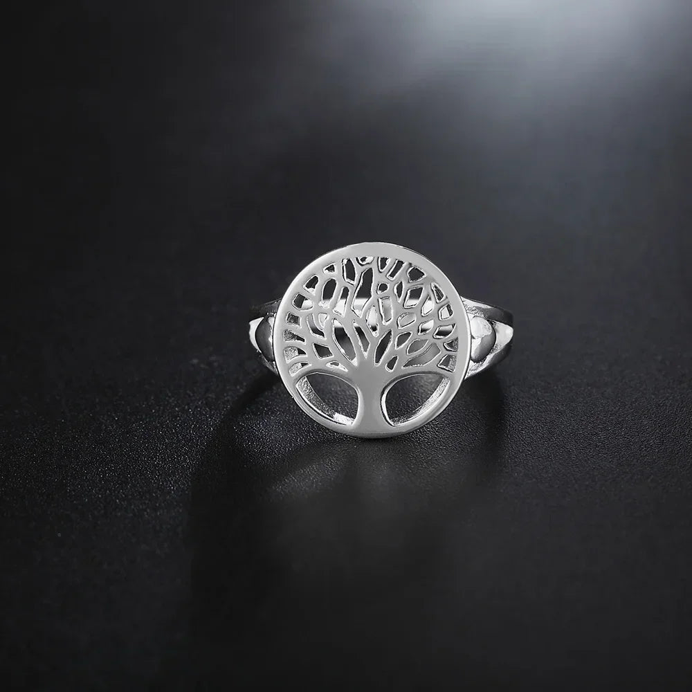 925 Sterling Silver Rings For Women men Simple small tree size 6/7/8/9 elegant Fashion Party Gifts Girl wedding Jewelry