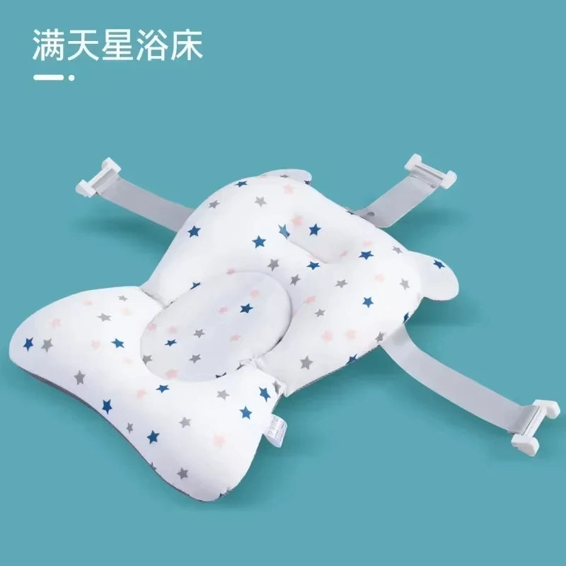 Baby Shower Bath Tub Pad Non-Slip Newborn Bathtub Mat Safety Nursing Foldable Support Comfort Body Cushion Mat Pillow Cartoon