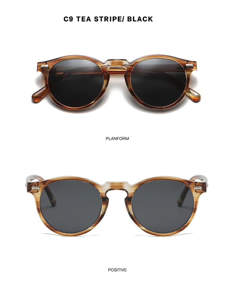 New Retro Polarized Sunglasses Men Women Fashion Small Round Sun Glasses For Male Female Literary Vintage Shades Driving Eyewear