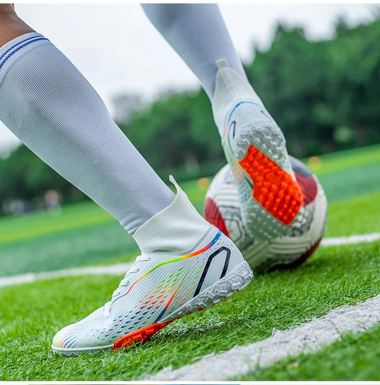 Football Shoes Men X2308 White TF/FG Original Professional Youth Anti-slip Indoor Fast Soccer Outdoor Training Football Sneaker
