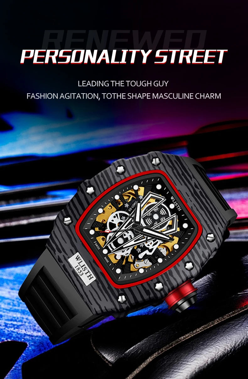 Automatic Watch Mechanical Watches for Man Barrel Type Mechanical Watch Men Waterproof Luminous Business Men Montre Homme
