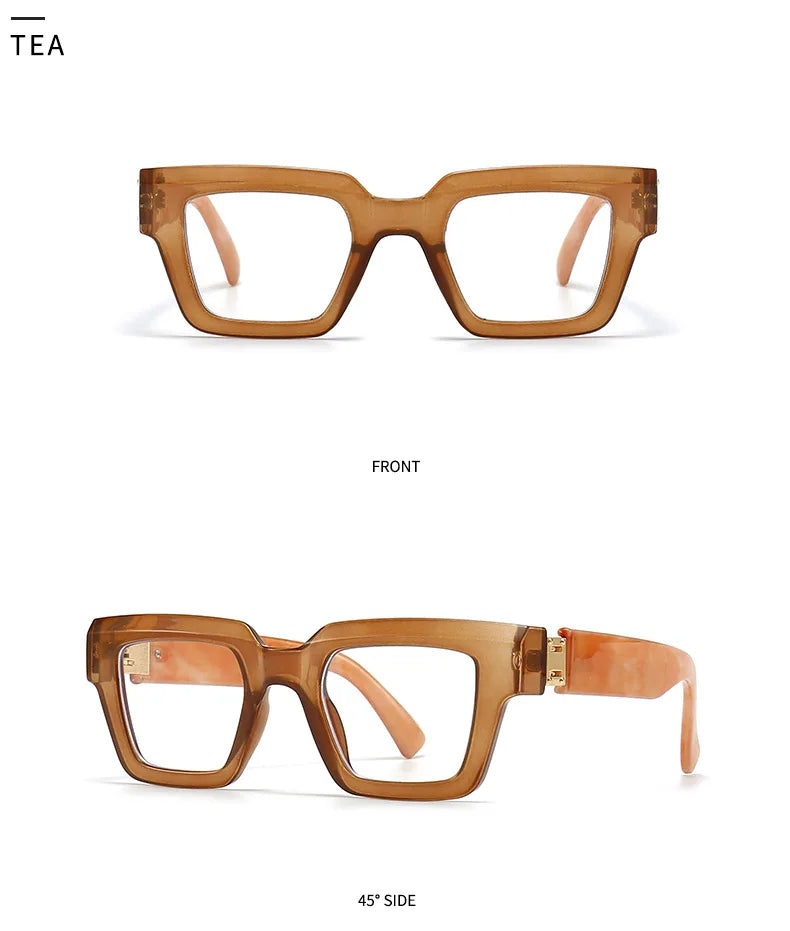 Brand Design Retro Reading Glasses for Man and Women Fashion Luxury Legs Large Size Square Presbyopic Eyewear Dioptric 0 to +6.0