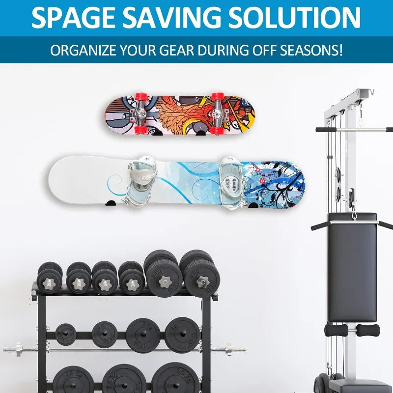 Universal Board Wall Mount Rack Stainless Steel Skate Surf Snowboard Longboard Wakeboard Storage Display Organizer Garage Home