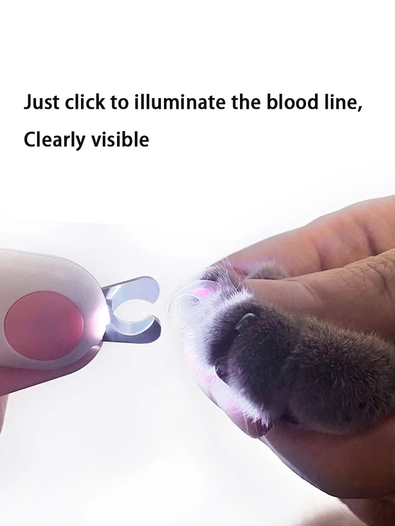 LED Light Cat Dog Nail Clipper Cutter Professional Pet Claw Trimmer with Safety Lock Puppy Kitten Animals Care Grooming Tool Kit