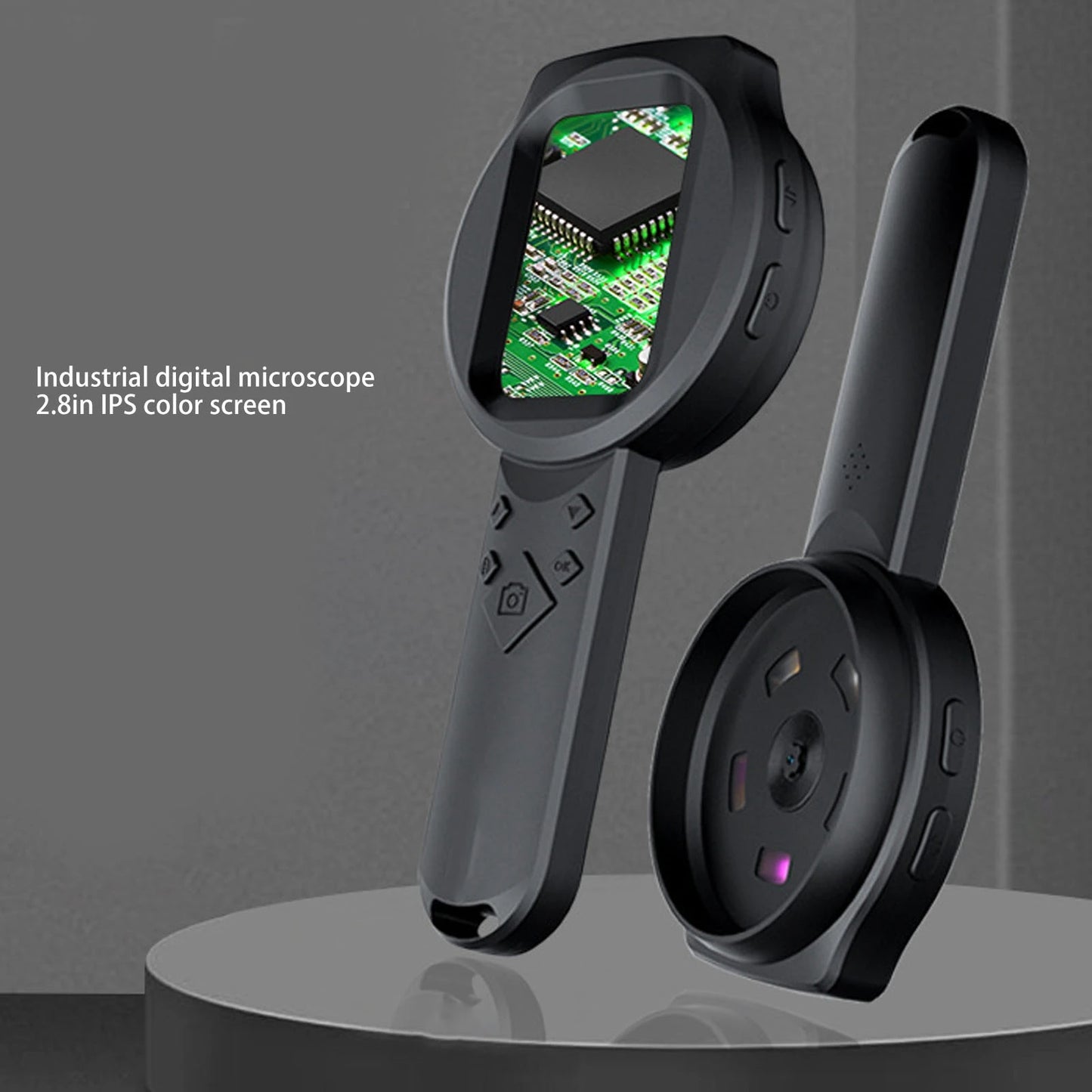 Handheld Digital Magnifier 2.8in IPS Screen Portable 2MP 1000X Magnifying Glass with Light 4 Zoom Buttons 12 Languages