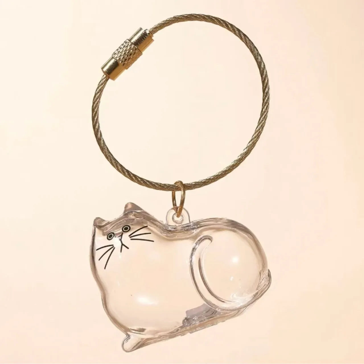 Transparent Pet Hair Keepsake Container Creative Handmade Cat Hair Pendant for Pet Hair Portable Keychain DIY Pendant Accessory