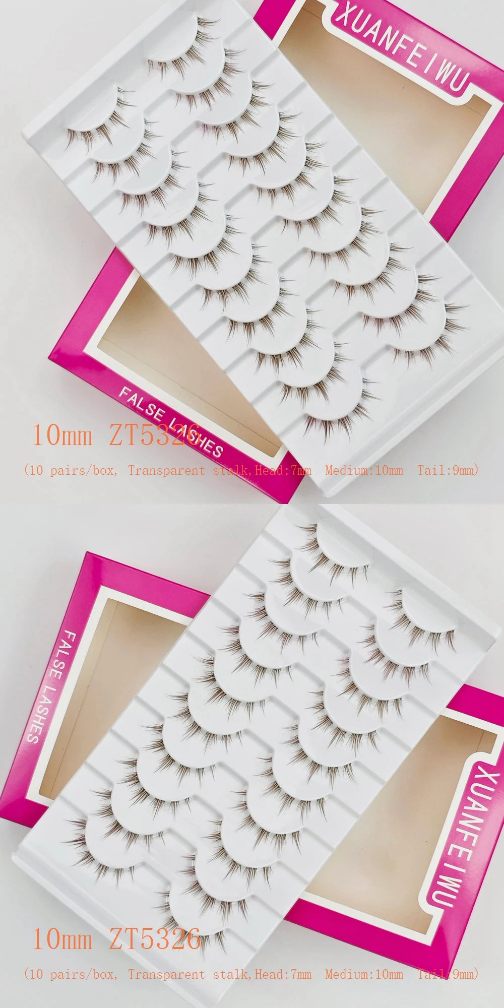 Xuanfeiwu Natural Short Style No-Makeup Look Sparse Full-Strip Ultra-Natural Realistic One-Piece Natural-Looking False Eyelashes DIY Self-Application Beginner Light Makeup Eyelashes