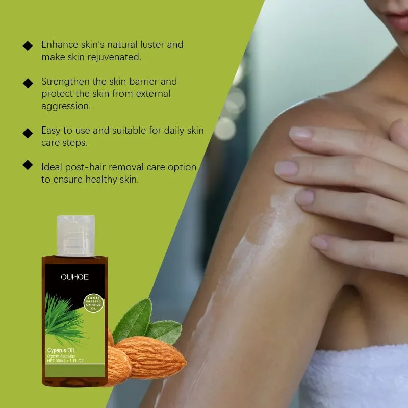 Pure Cyperus Rotundus Essential Oil Moisturizing Nourishing Reduce Redness Smoothing Repair Legs Arms Body Hair Removal Care Oil